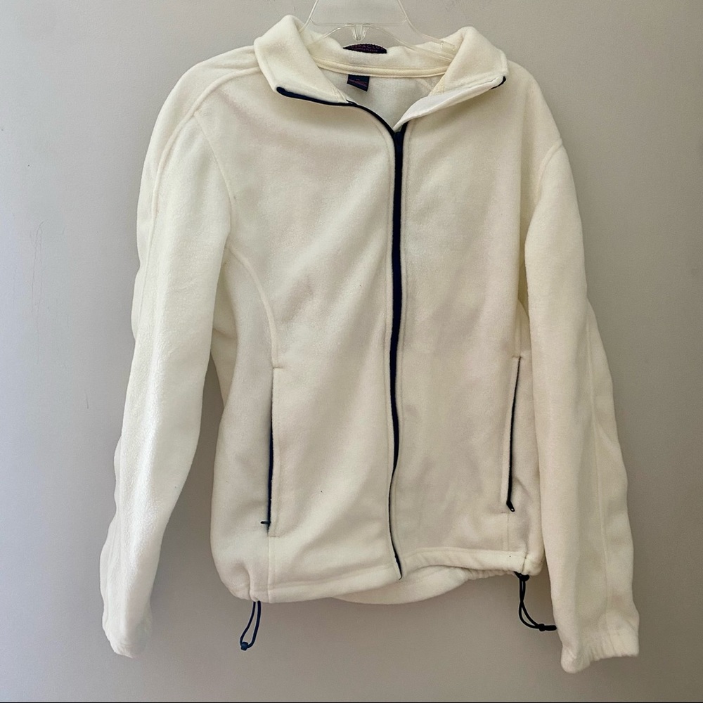 Ultra Club Womens Fleece Zip Up White Size XL